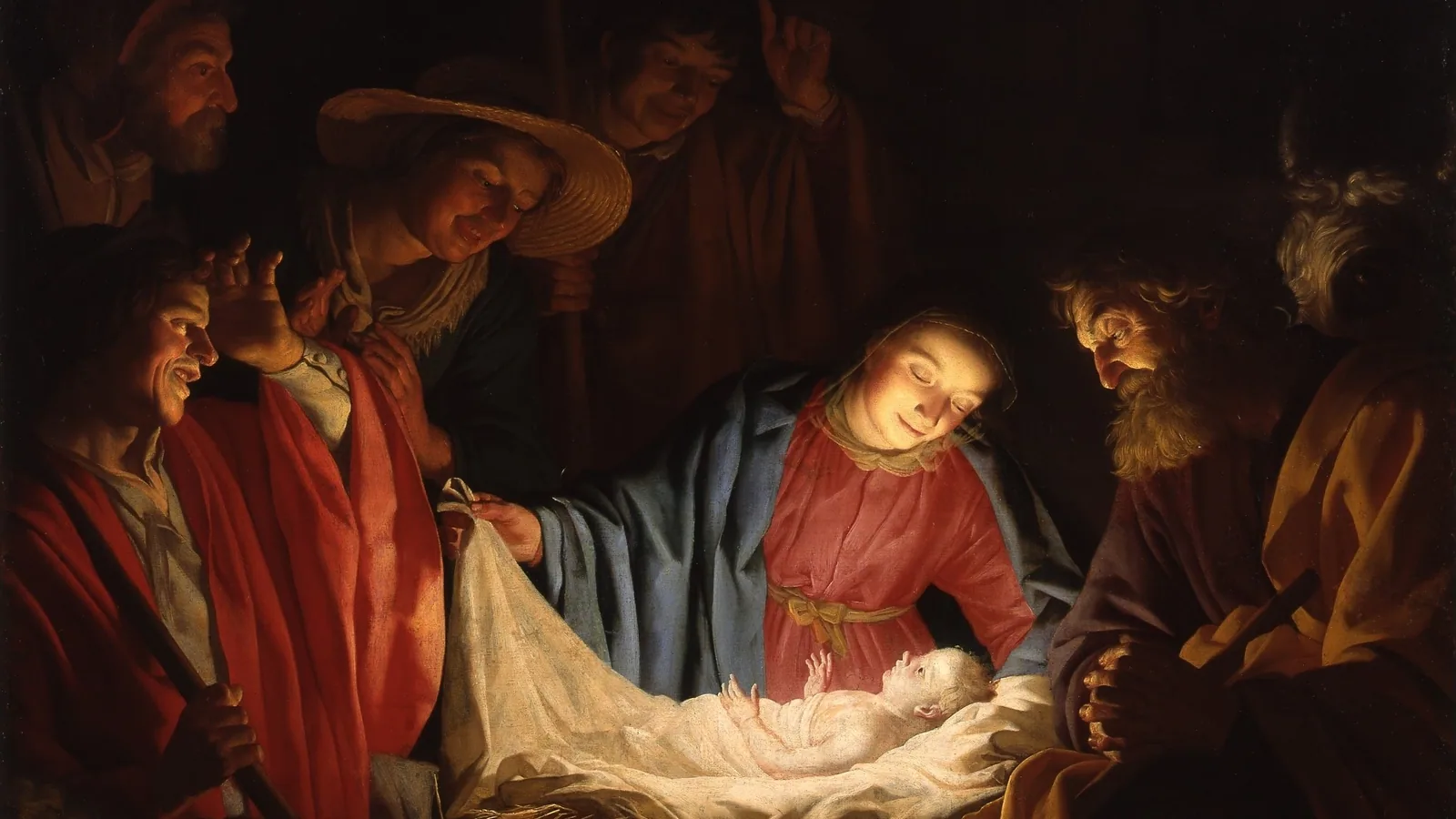 Hyrdenes tilbedelse, maleri av Gerard van Honthorst